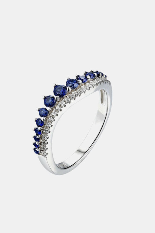 Elegant Lab-Grown Sapphire Silver Rings - Timeless Minimalist Style