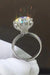 Platinum-Plated Sterling Silver Ring with Zircon Stones - Modern Geometric Charm