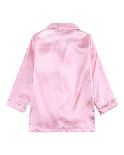 Elegant Kids' Long Sleeve Satin Sleepwear Set