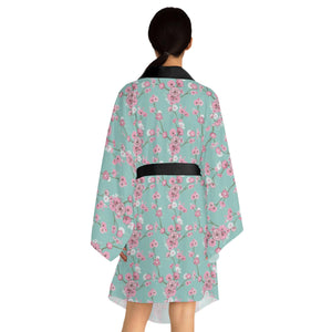 Kireiina Japanese Sakura Blossom Floral Long Sleeve Kimono Robe-Clothing, Shoes & Jewelry›Women›Clothing›Lingerie, Sleep & Lounge›Sleep & Lounge›Robes-Kireiina-XS-White-Très Elite