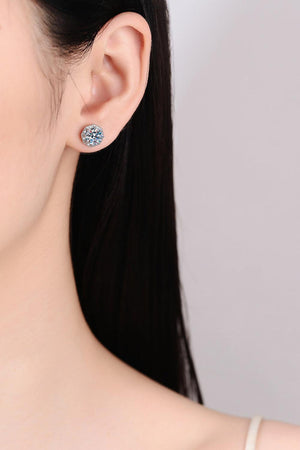 2 Carat Moissanite 925 Sterling Silver Stud Earrings-Trendsi-Silver-One Size-Très Elite
