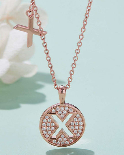 Timeless Glamour: Rose Gold Plated Sterling Silver Lab-Grown Diamond Pendant Necklace