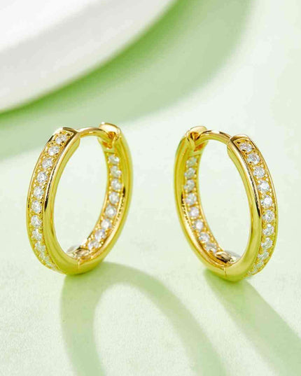 Elegant Moissanite Huggie Earrings in 925 Sterling Silver with Luxurious Packaging