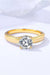 Elegant Sterling Silver Moissanite Ring with Gold-Plated Zircon Accents