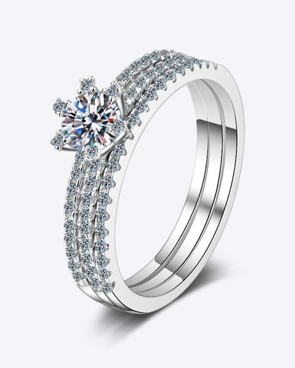 Sophisticated Moissanite and Zircon Embellished Lab-Created Diamond Silver Ring Collection