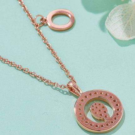 Stunning Rose Gold-Plated Necklace with Lab-Created Diamond - A Modern Elegance