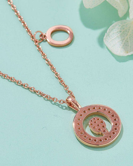 Stunning Rose Gold-Plated Necklace with Lab-Created Diamond - A Modern Elegance