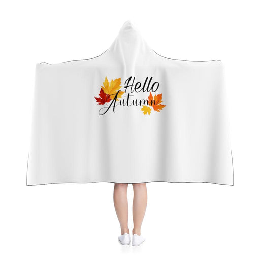 Happy Autumn Fall Hooded Fleece Blanket - Stay Warm and Comfy All Season Long