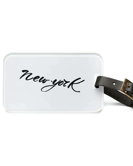 Personalized Premium Acrylic Luggage Tags with Adjustable Leather Strap