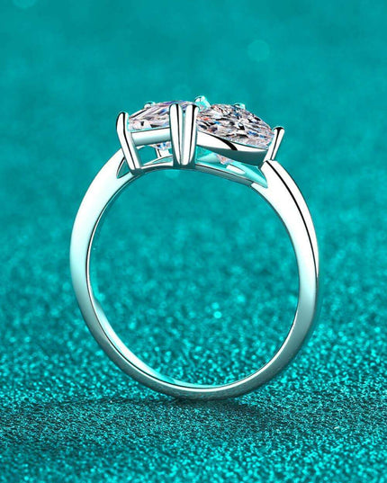 Timeless Love Heart Moissanite Ring in Sterling Silver - Radiant Elegance