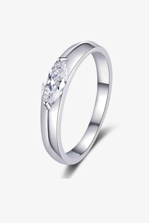 Timeless Elegance: Exquisite Rhodium-Plated Moissanite Sterling Silver Ring