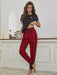 Heart Print Plaid Lounge Set with Cozy Joggers for Women