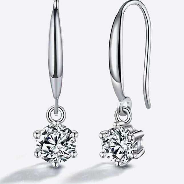 Elegant Moissanite and Zircon Drop Earrings - Stunning 2 Carat Glamour
