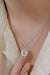 Ethereal Moonstone Heart Pendant Necklace in 925 Sterling Silver with Platinum and 18K Rose Gold Plating