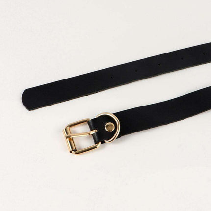 Sleek Chain-Embellished Faux Leather Waist Belt