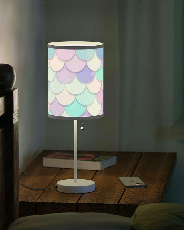 Elegant Customizable Mermaid Steel Base Table Lamp with Unique Printed Shade