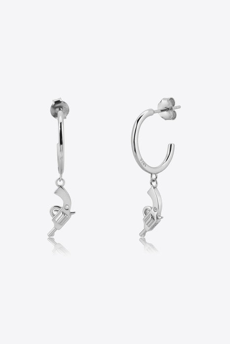 Gunmetal C-Hoop Earrings with Dual Metal Plating