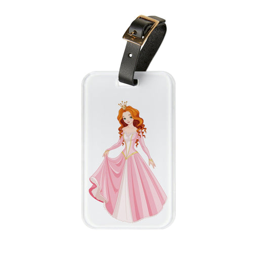 Elegant Princess Luggage Tag - Stylish Acrylic and Leather Strap