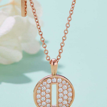 Radiant Moissanite Gemstone Pendant Necklace - Opulent Sterling Silver & 18K Rose Gold