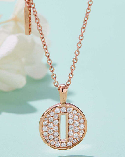 Radiant Moissanite Gemstone Pendant Necklace - Opulent Sterling Silver & 18K Rose Gold