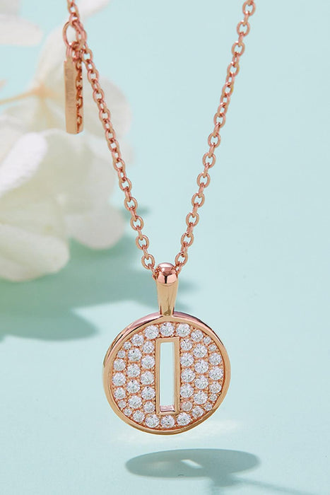 Luxurious Moissanite Gem Pendant Necklace in Sterling Silver & 18K Rose Gold - Elegant Design