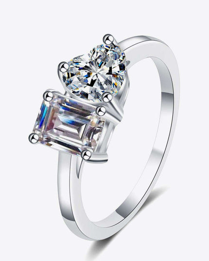 Timeless Love Heart Moissanite Ring in Sterling Silver - Radiant Elegance