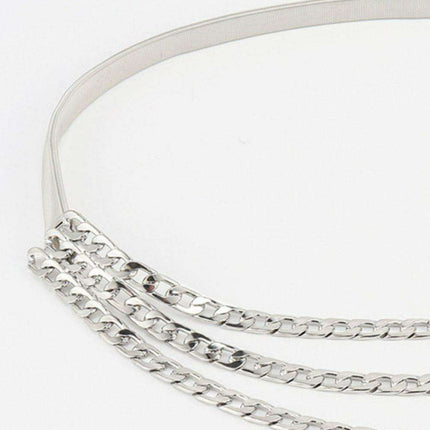 Glamorous Triple-Layered Chain Waist Belt for Striking Style Elegance