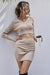 Sophisticated Elegance V-Neck Sweater and Skirt Set - Chic Matching Outfit