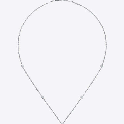 Elegant 2 Carat Moissanite Sterling Silver Necklace Set with Gift Box and Certification