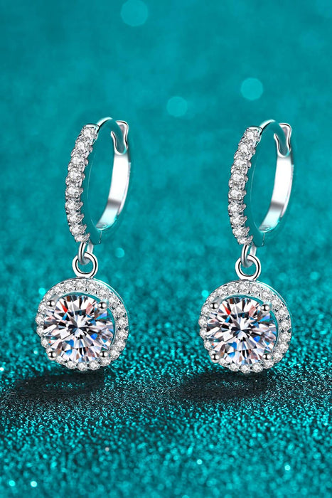 Luxurious Rhodium Plated 925 Sterling Silver 2 Carat Lab-Diamond Drop Earrings
