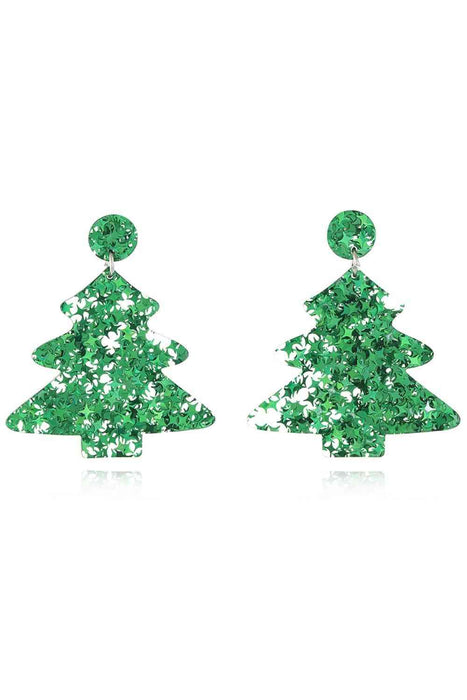 Festive Acrylic Christmas Tree Dangle Earrings