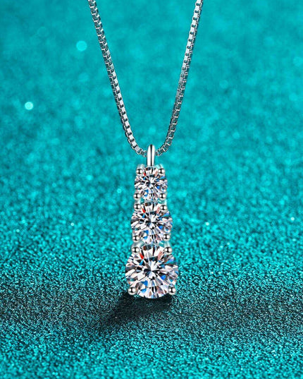Timeless Triple Lab-Grown Diamond Pendant Necklace - Luxe Elegance Collection