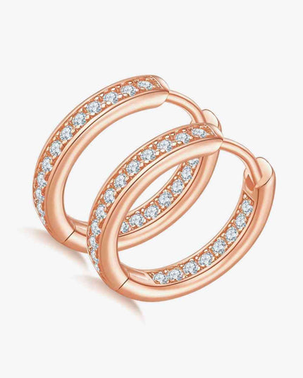 Elegant Moissanite Huggie Earrings in 925 Sterling Silver with Luxurious Packaging