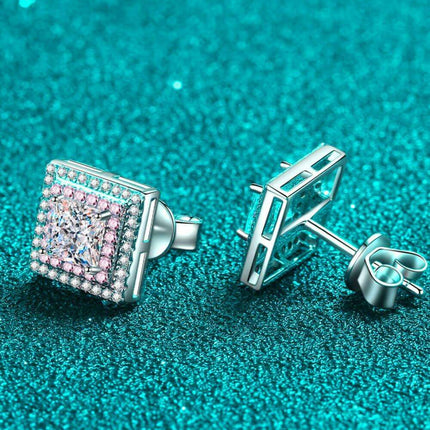 Elegant Geometric Moissanite Square Earrings - Timeless Luxury