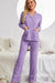 Coordinated Viscose Lounge Set with Lapel Collar and Pocket Detail