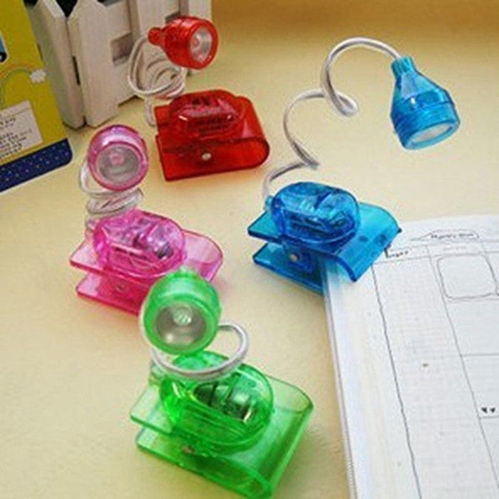 Compact LED Clip-on Book Reading Light with Flexible Arm and Special Lens