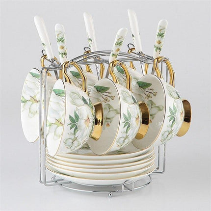 Elegant Chrysanthemum Bone China Tea Service Set
