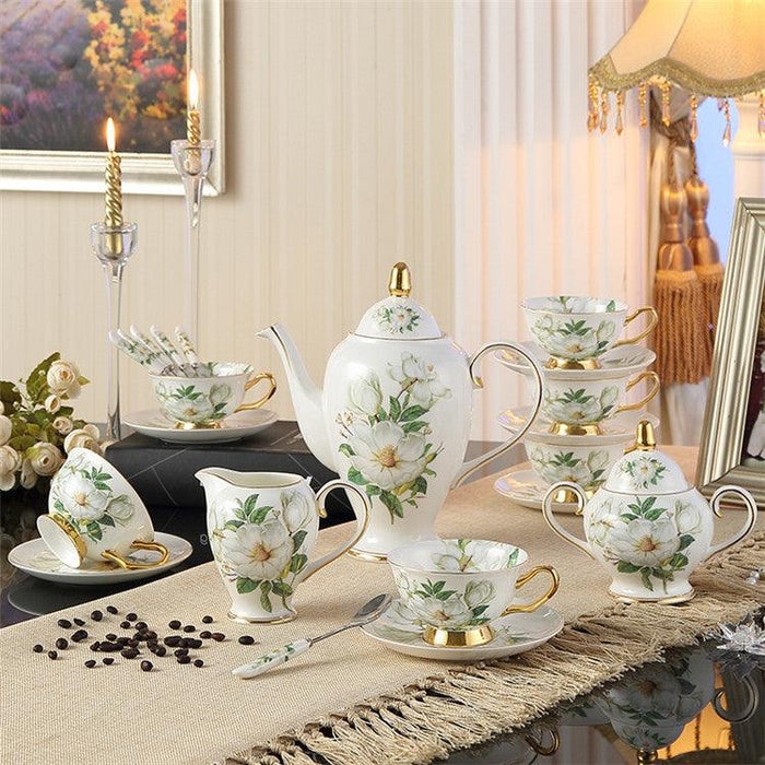 Europe Camellia Bone British Porcelain Tea Set