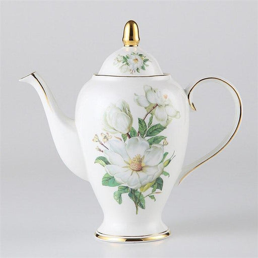 Golden-Rimmed Chrysanthemum Bone China Tea Set: Exquisite English Artistry