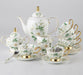 Elegant Chrysanthemum Bone China Tea Set with Golden Accents and English Artistry