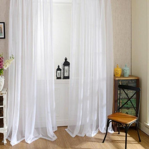 Premium White Yarn Curtain - Elegant Privacy and Light Control