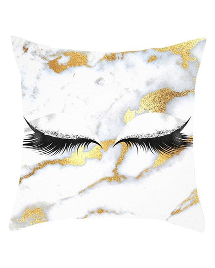 Eyelash Pattern Decorative Pillow Cover with Zipper - Chic Home Accent