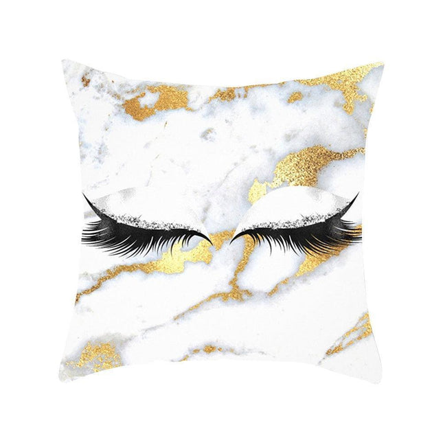 Eyelash Pattern Decorative Pillow Cover with Zipper - Chic Home Accent