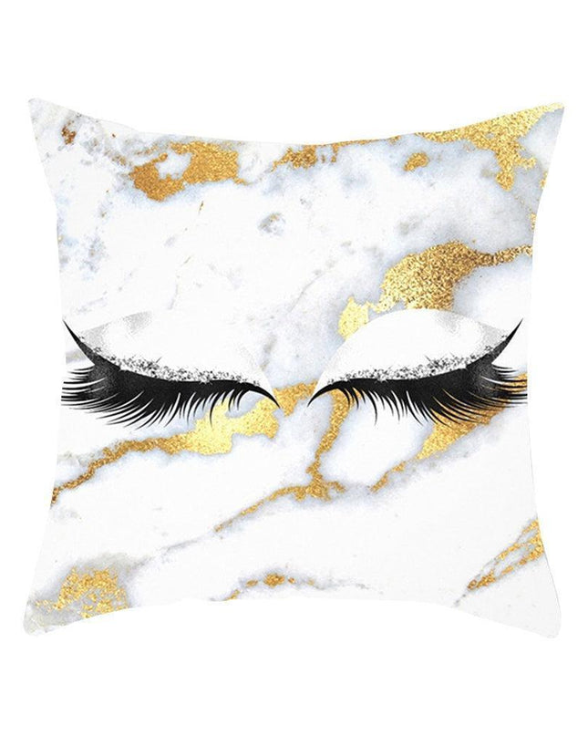 Eyelash Pattern Decorative Pillow Cover with Zipper - Chic Home Accent