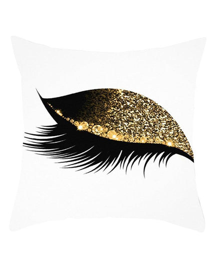 Eyelash Pattern Decorative Pillow Cover with Zipper - Chic Home Accent