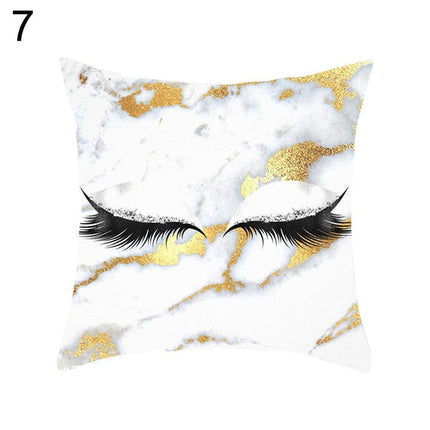 Eyelash Pattern Decorative Pillow Cover with Zipper - Chic Home Accent