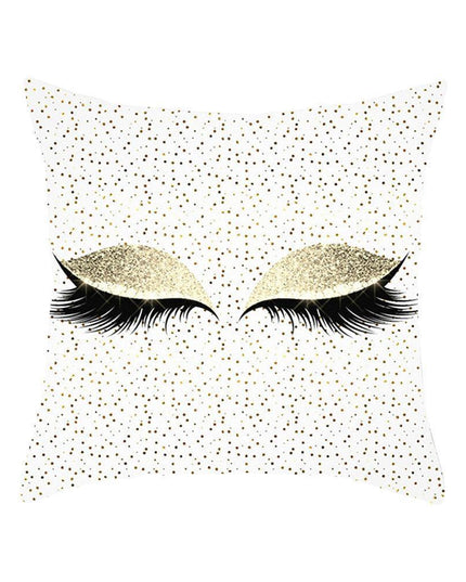 Eyelash Pattern Decorative Pillow Cover with Zipper - Chic Home Accent