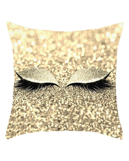 Eyelash Pattern Decorative Pillow Cover with Zipper - Chic Home Accent
