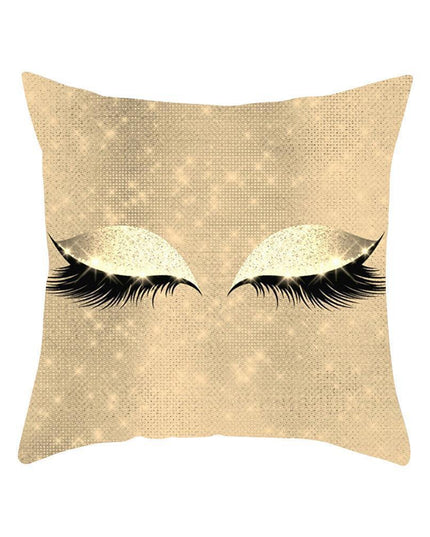 Eyelash Pattern Decorative Pillow Cover with Zipper - Chic Home Accent