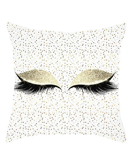 Eyelash Pattern Decorative Pillow Cover with Zipper - Chic Home Accent